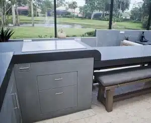 Built in Teppanyaki Grill Kitchen Island