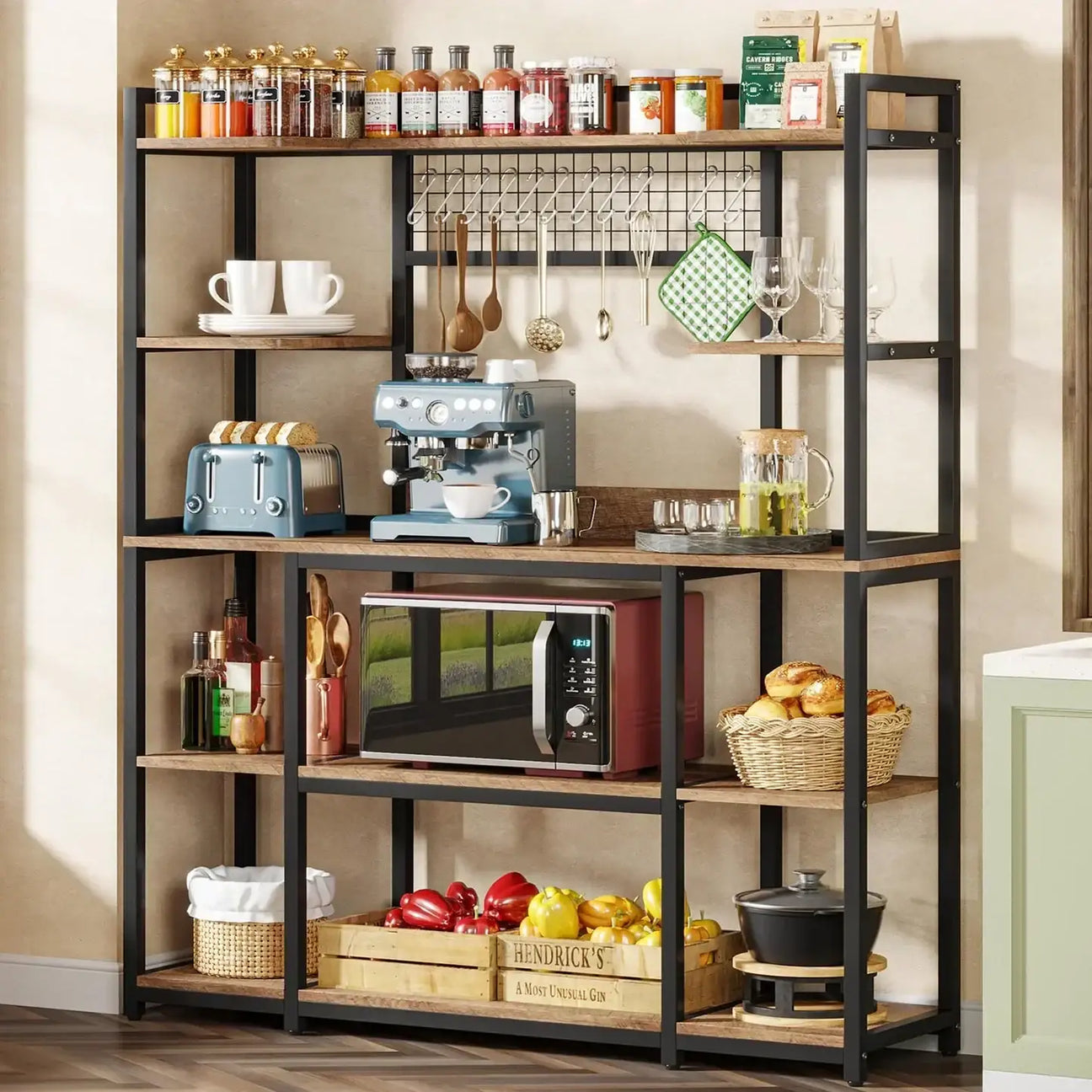 How to Decorate a Kitchen Bakers Rack