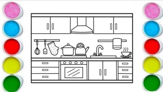 How to Draw a Kitchen Cabinet