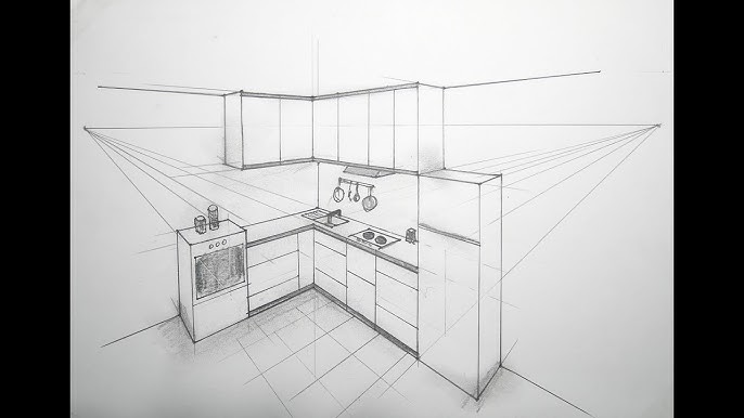 How to Draw a Simple Kitchen