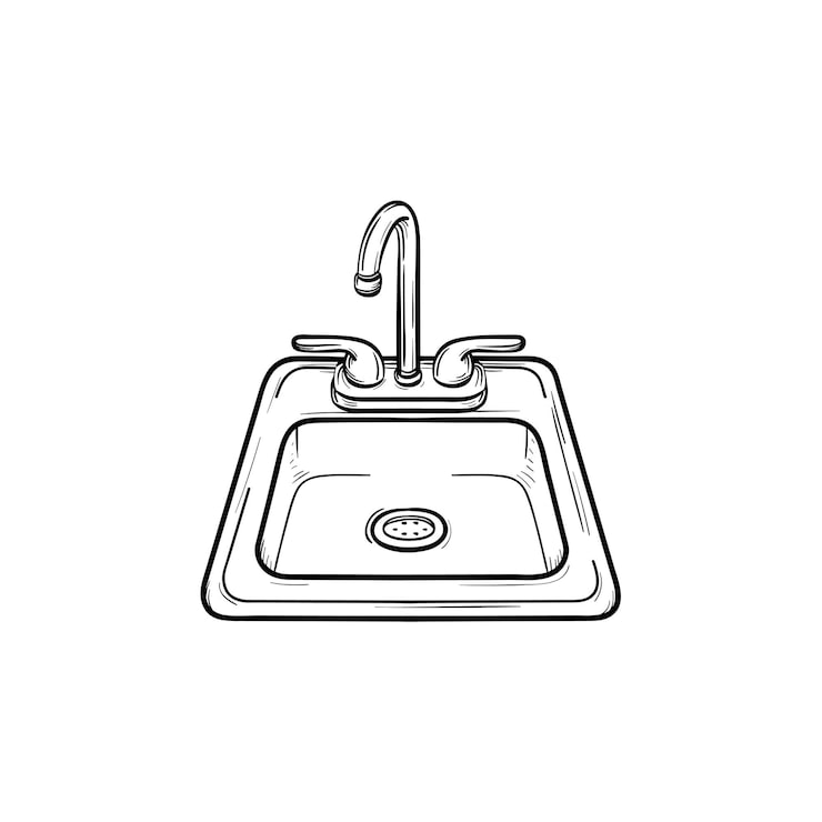 How to Draw Kitchen Sink