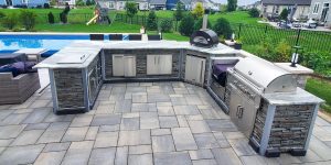 Outdoor Kitchen U Shaped Grill Station