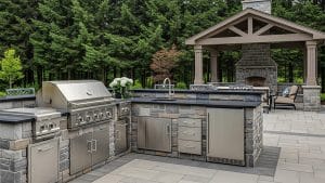 Outdoor Kitchen With Grill And Smoker