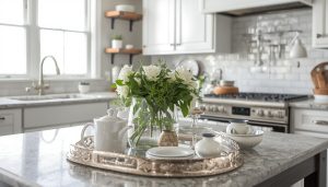 How to Incorporate a Large Silver Tray into Kitchen Decor
