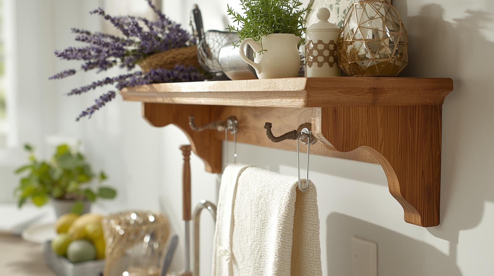 How to Decorate a Wooden Kitchen Towel Rack