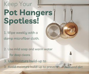 How to Keep Hair And Dirt off Kitchen Pot Hangers